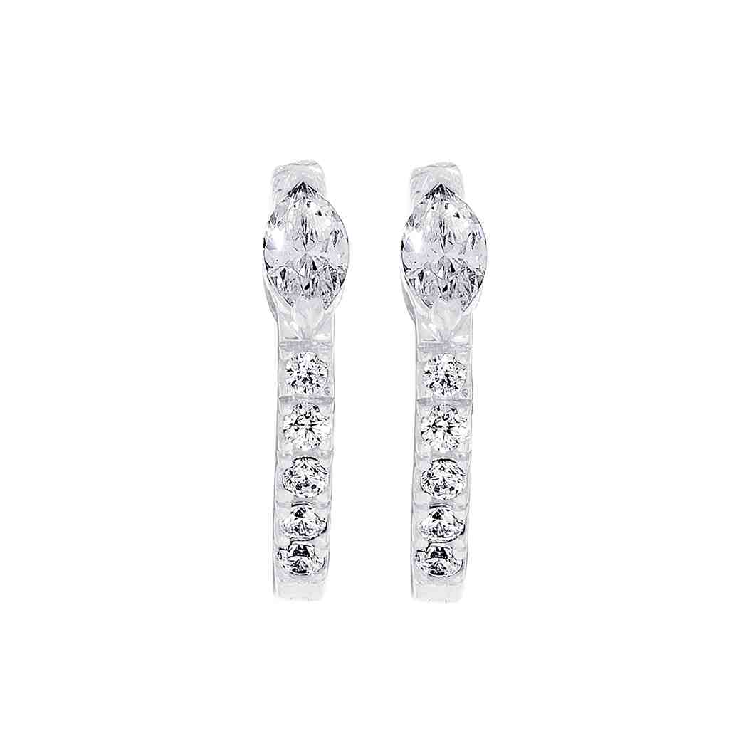 Marquise Diamond Huggies Hoop Earring ER22213A